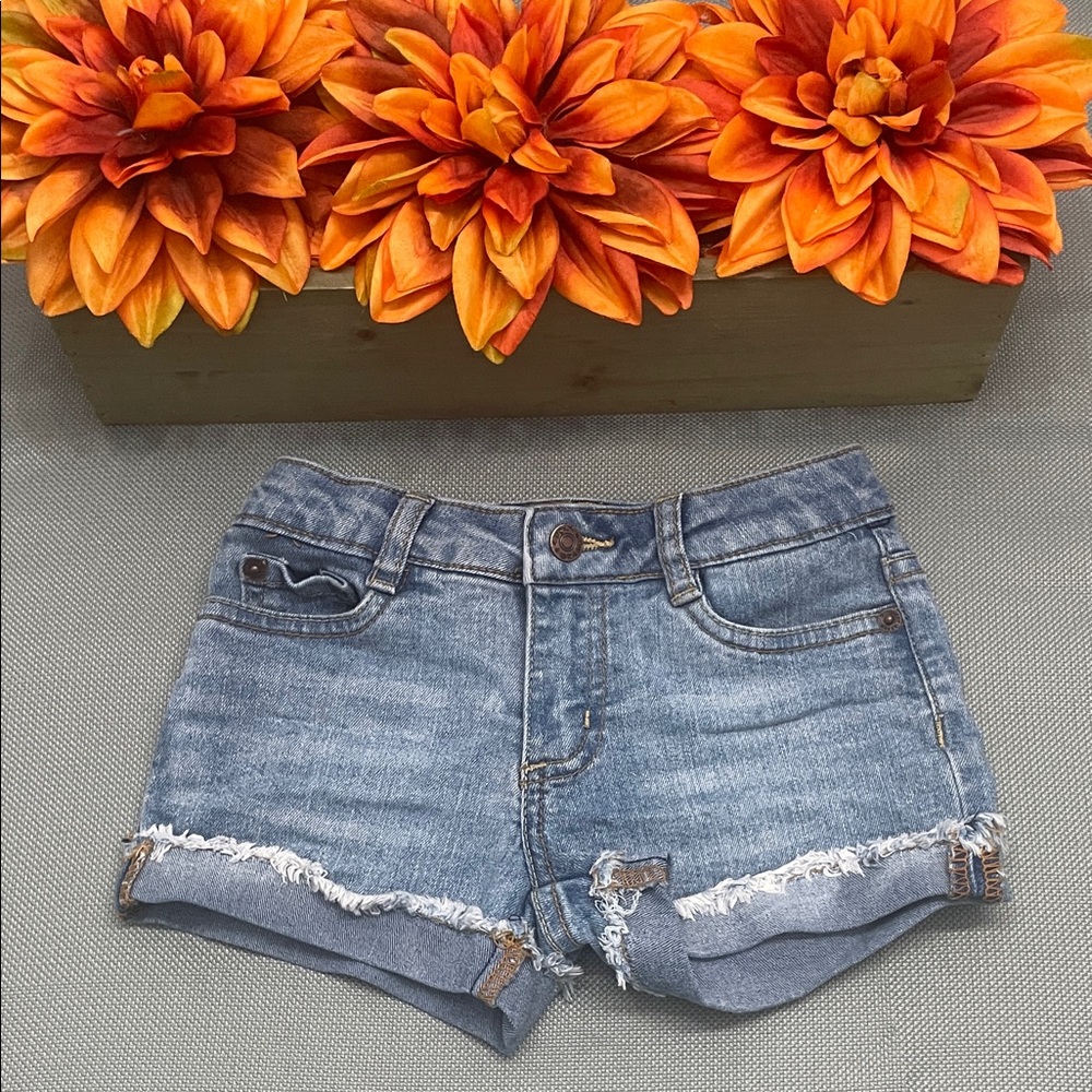 Lucky Brand Kids Blue Denim Shorts with Frayed Hem